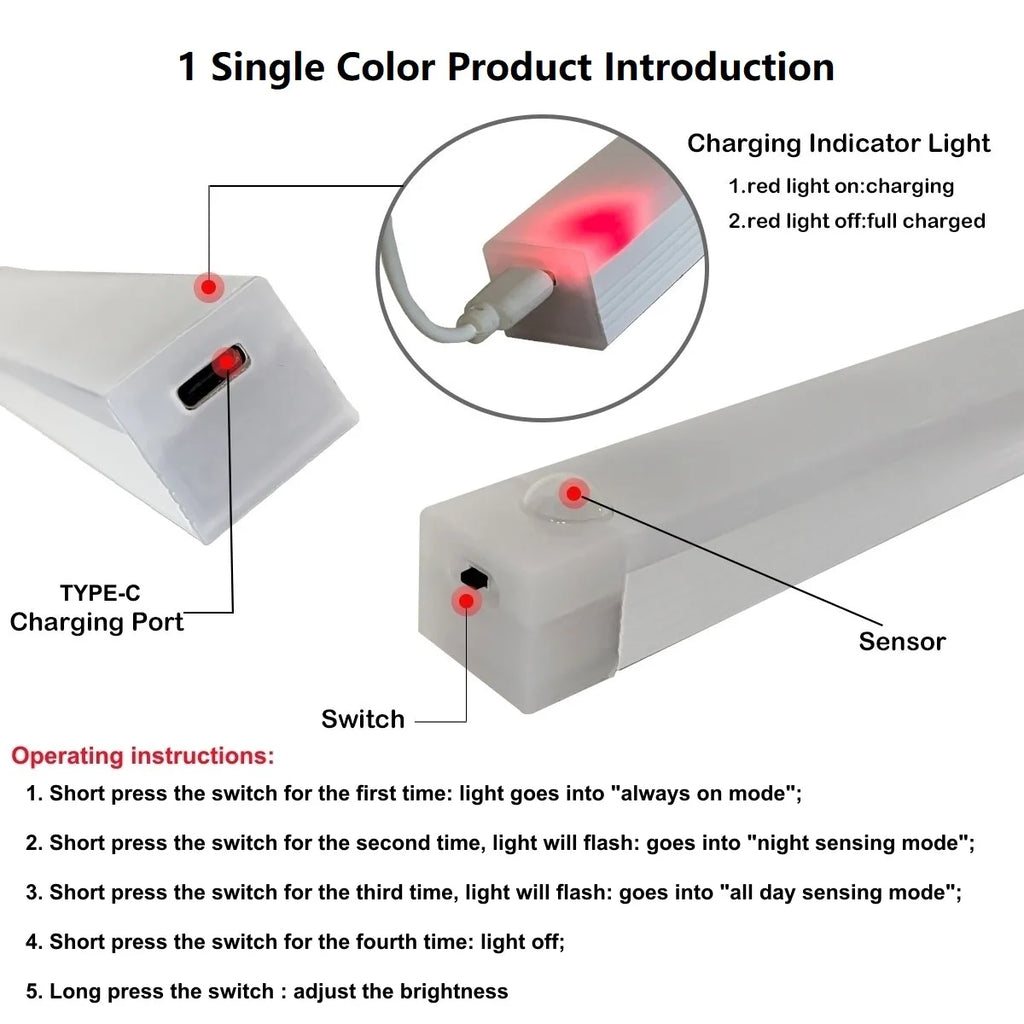 Wireless Motion sensor LED Light - USB Rechargeable Cabinet & Closet Light