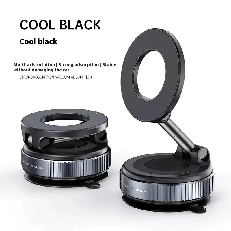 360° Magnetic Car Phone Holder - Foldable Vacuum Mount