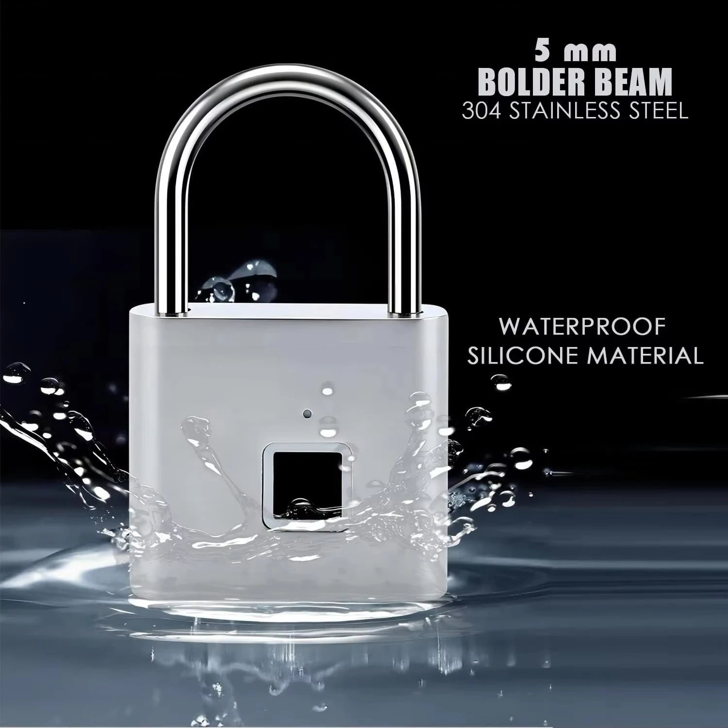 Smart Fingerprint Padlock - Rechargeable Waterproof Biometric Lock