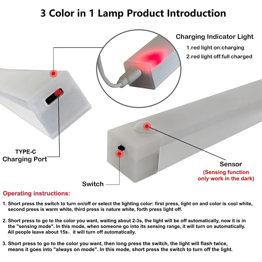 Wireless Motion sensor LED Light - USB Rechargeable Cabinet & Closet Light