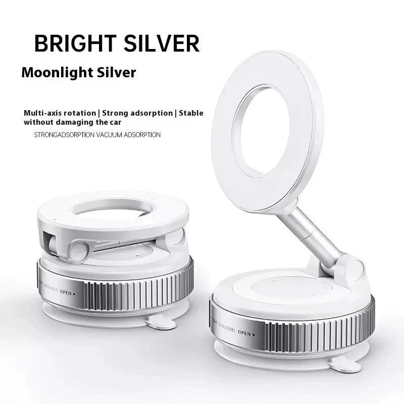 360° Magnetic Car Phone Holder - Foldable Vacuum Mount