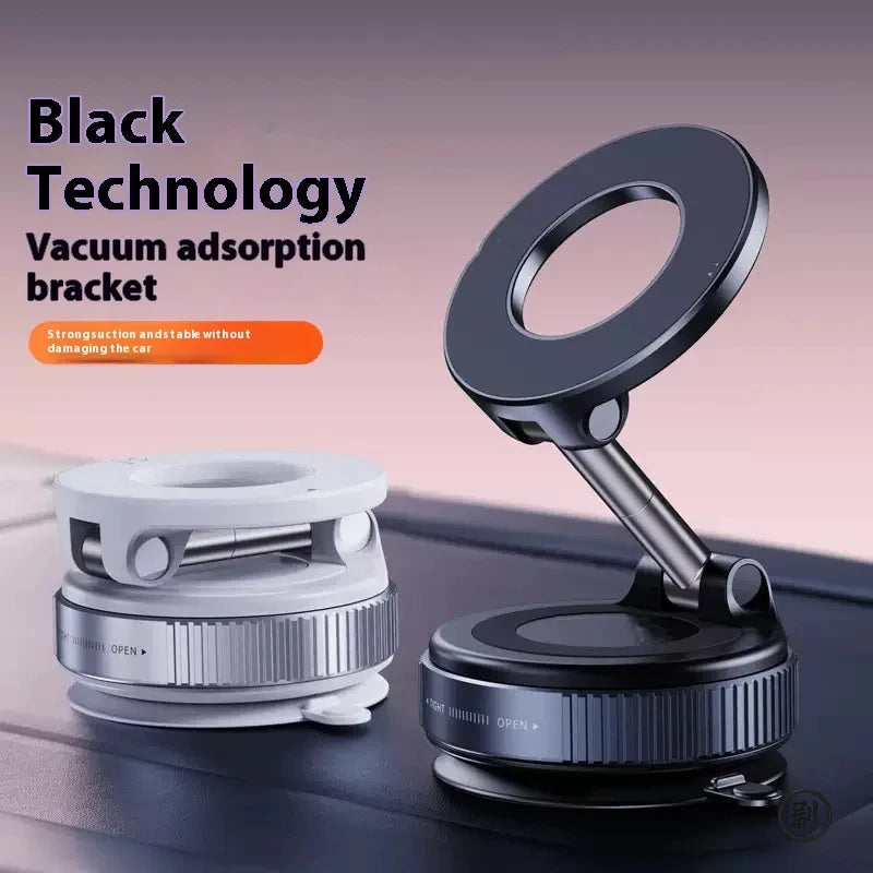 360° Magnetic Car Phone Holder - Foldable Vacuum Mount